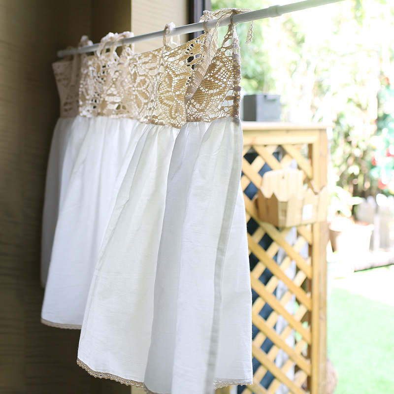 Cotton crochet half curtain curtain short curtain foreign trade cross-border e-commerce Cotton crochet half curtain curtain short curtain foreign trade cross-border e-commerce