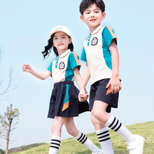 幼儿园园服夏装教师统一校服套装班服小学生运动儿童演出服学院风