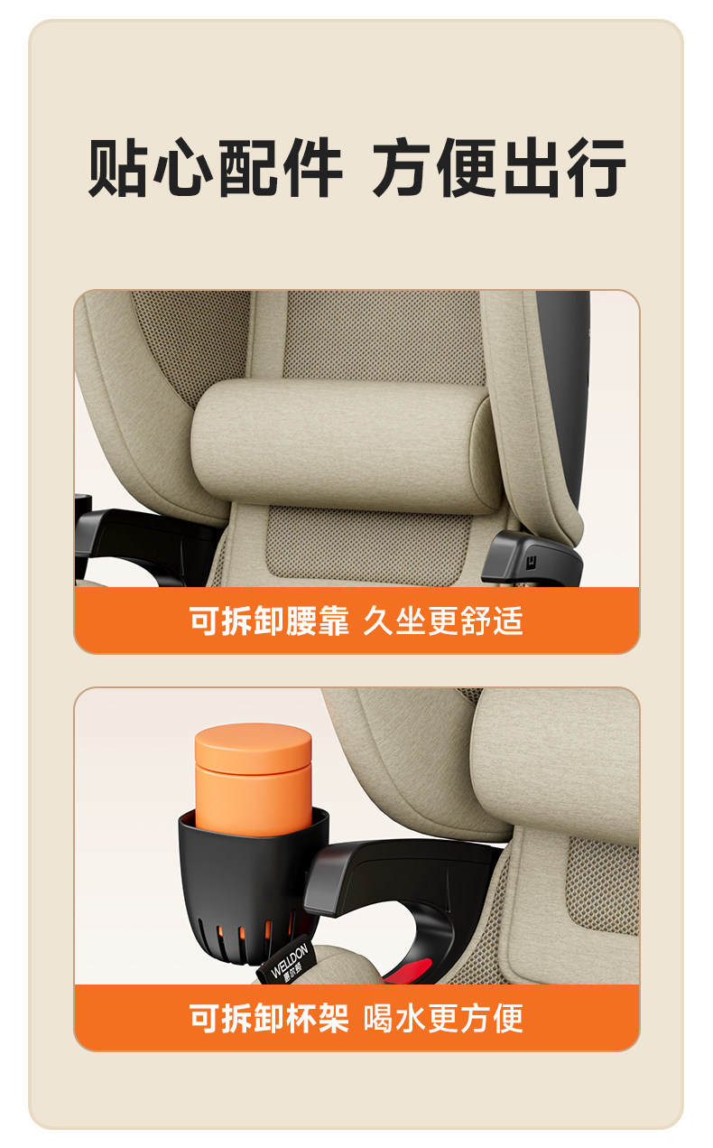 Welldon Welldon Cocoon Journey Pro Kids Safety Seat for 3-12 Years Old Children, Babies, and Infants in the Car
