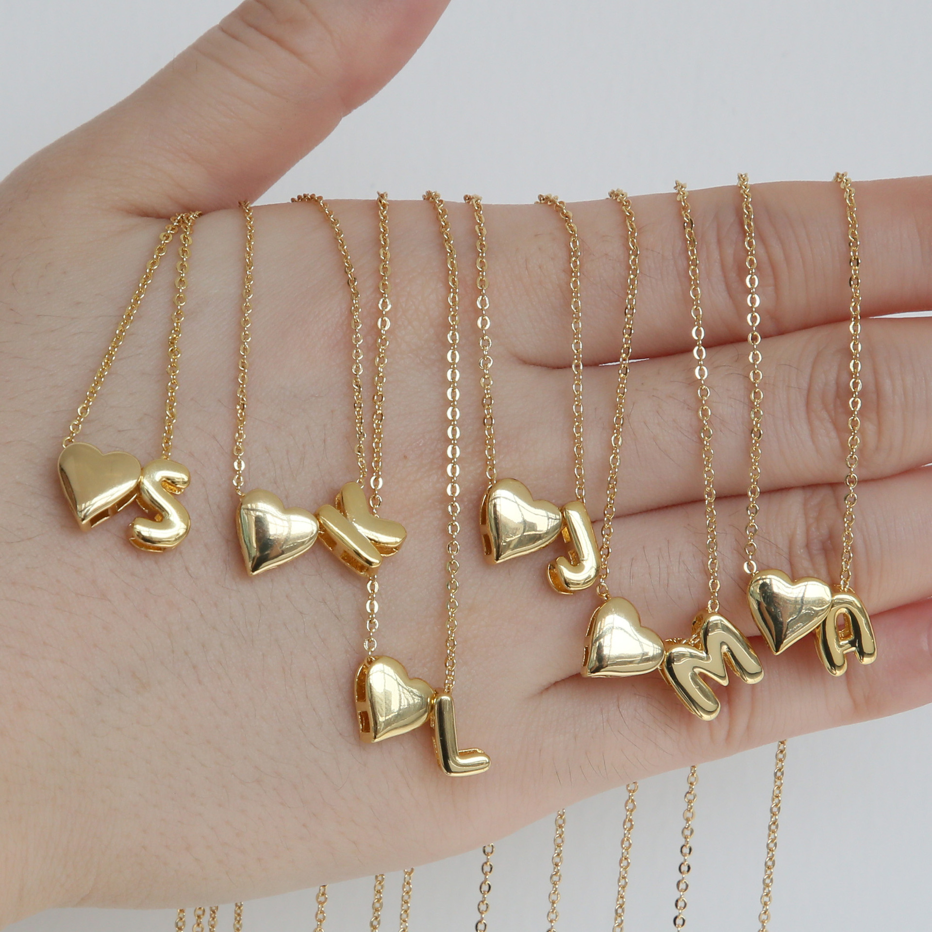 Brass Chain Material 1 Piece Quantity Holiday, Daily Occasion Brass Material Brass 18K Gold Plated Plating Letter Pendant Necklace