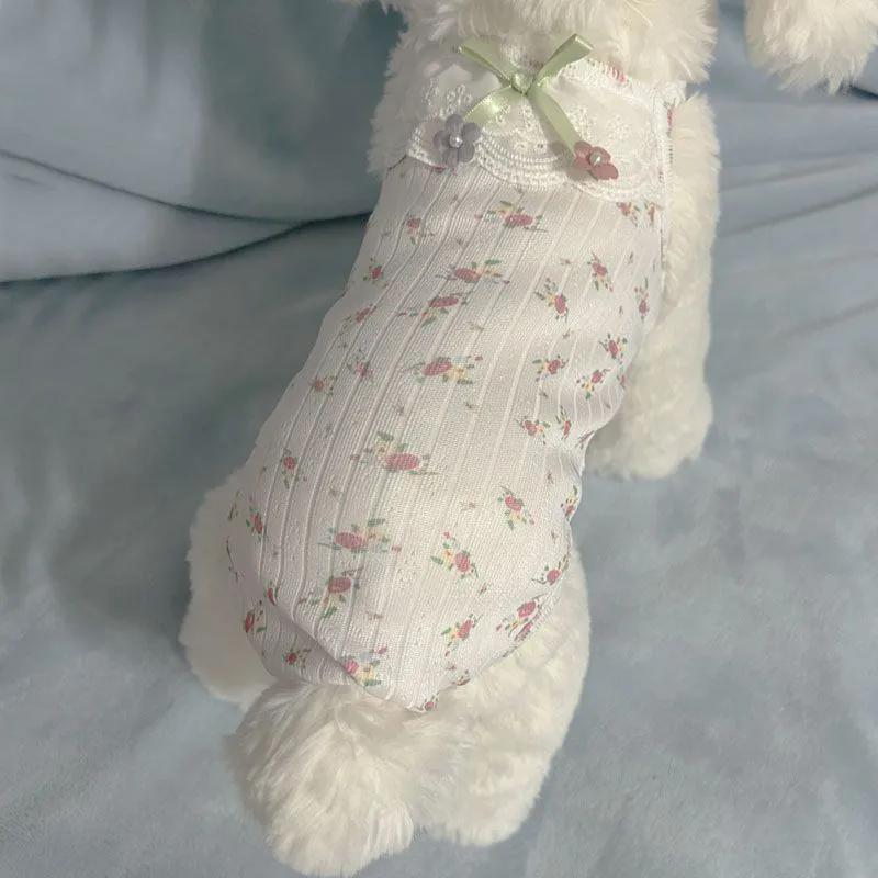 Perro mascota ropa para perros primavera y verano nuevo estilo Teddy Bichon Bomei camisola protección del vientre bolsa vientre servicio a domicilio