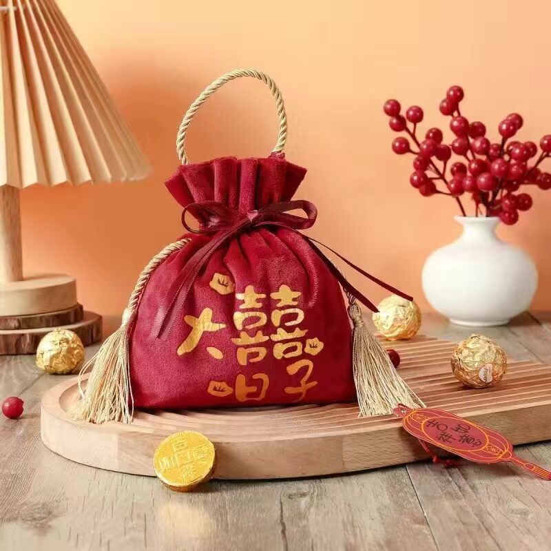 Bolsa de dulces de la boda embalaje de la boda compañero de mano bolsa de regalo azúcar luna llena de dulces bolsa de cordón bolsa de dulces de la boda