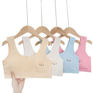 Girls' Developmental Pure Cotton Sponge Vest Student Girls' Underwear Middle and Big Kids Girls' Bra Children's Printed Tube Top