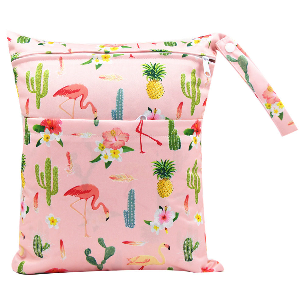 Asenappy bolsa de pañales 30*36cm bebé doble cremallera impresión impermeable bolsa de pañales cien tipos de impresión en stock
