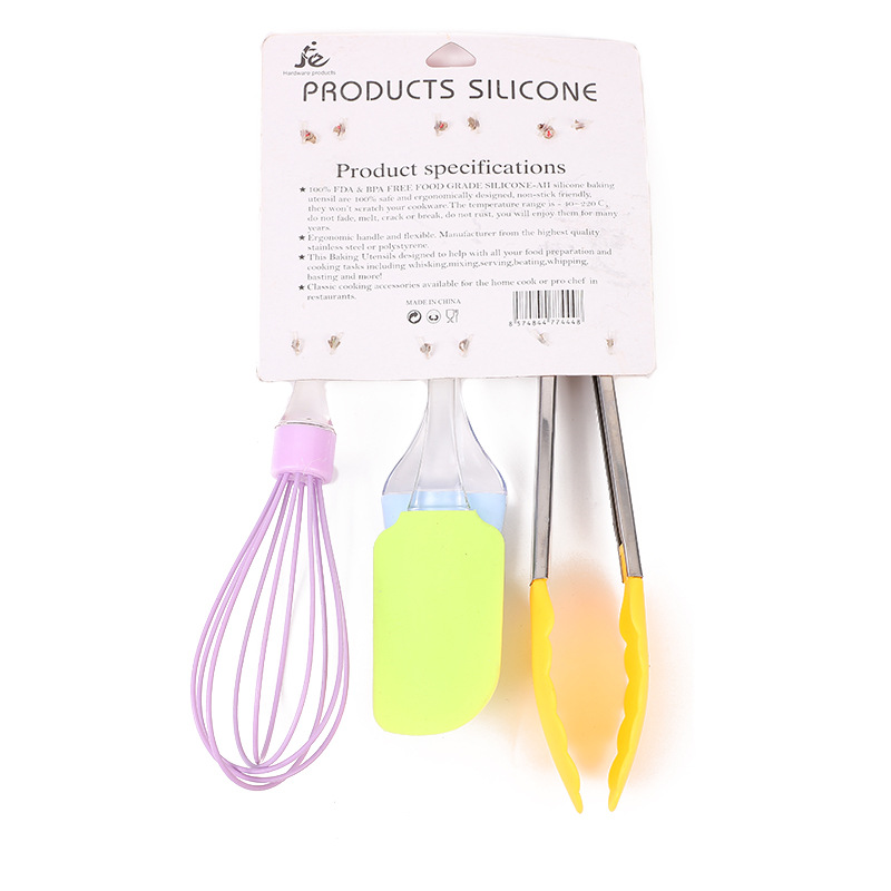 Utensilios de cocina de silicona de 4 piezas, para hornear, con batidor, al por mayor