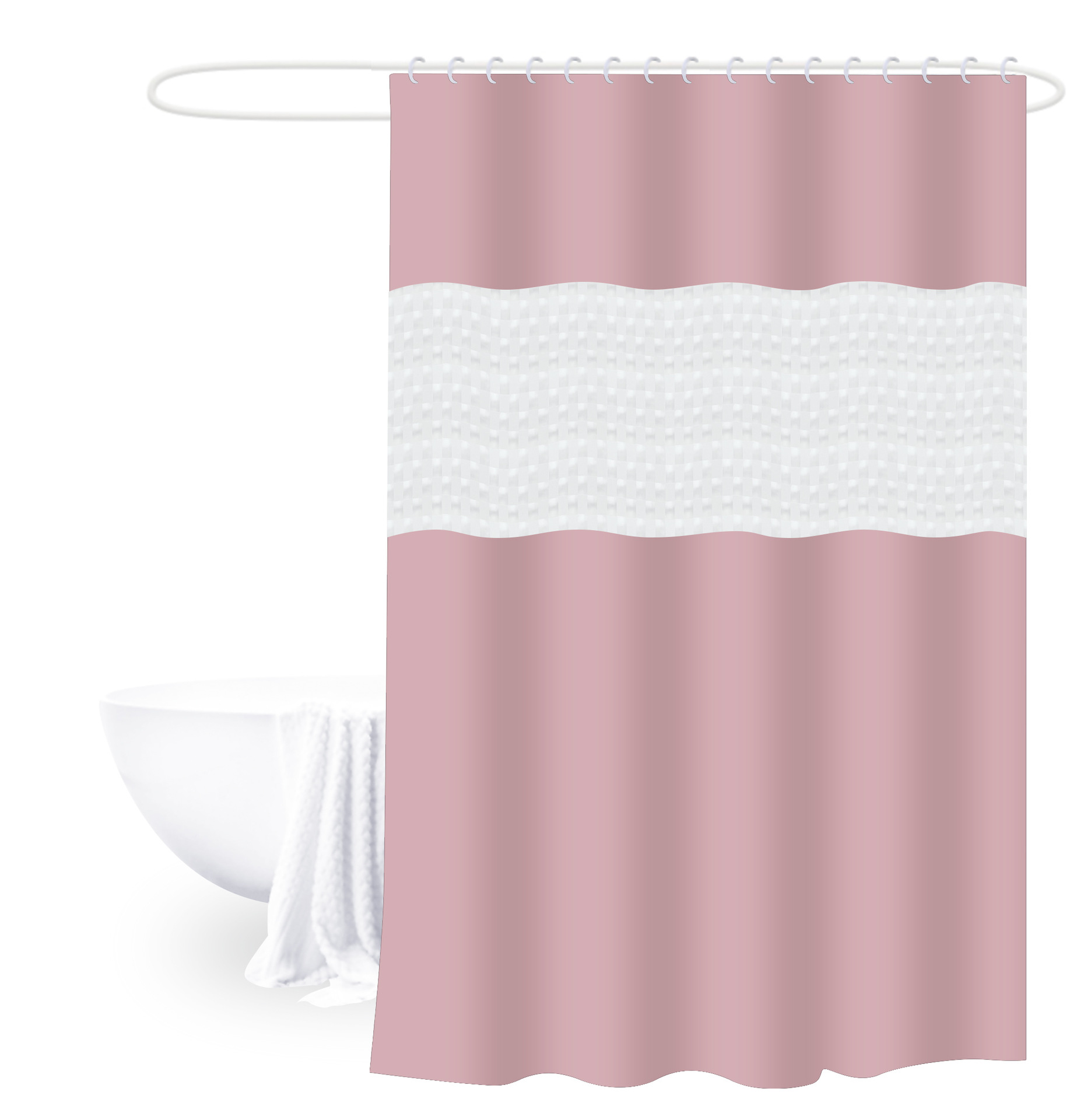 Color sólido engrosado cortina de baño cortina de baño peva semipermeable baño impermeable cortina de baño se puede personalizar