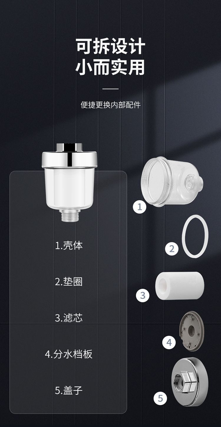 Shower head filter, household shower room water purifier, 5-micron pp cotton filter core, universal for bath filtration and water purification undefined