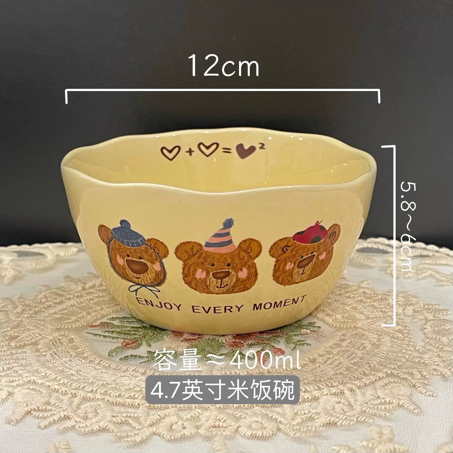 2026 en línea Navidad Año Nuevo fresas tazón kt gato decoración de pastel osos cerámica tazón pastel tazón inserto