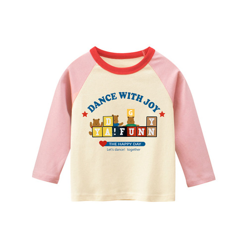 2024 spring children's clothing long-sleeved T-shirt new product wholesale Korean version of cartoon tops and bottoming shirts for children and middle-aged children on behalf of