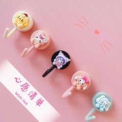 Seamless Kids' Bedroom Hooks, Baby-Friendly Cartoon Sanrio Design, Strong Kuromi Decorative Hooks in Delightful Macaron Colors