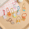 Cartoon cute acrylic pendant, keychain, headphones, bag decoration, Korean style, with little bears