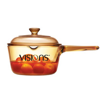 美国康宁锅康宁晶彩透明锅VSP-1L奶锅 玻璃锅琥珀锅汤锅