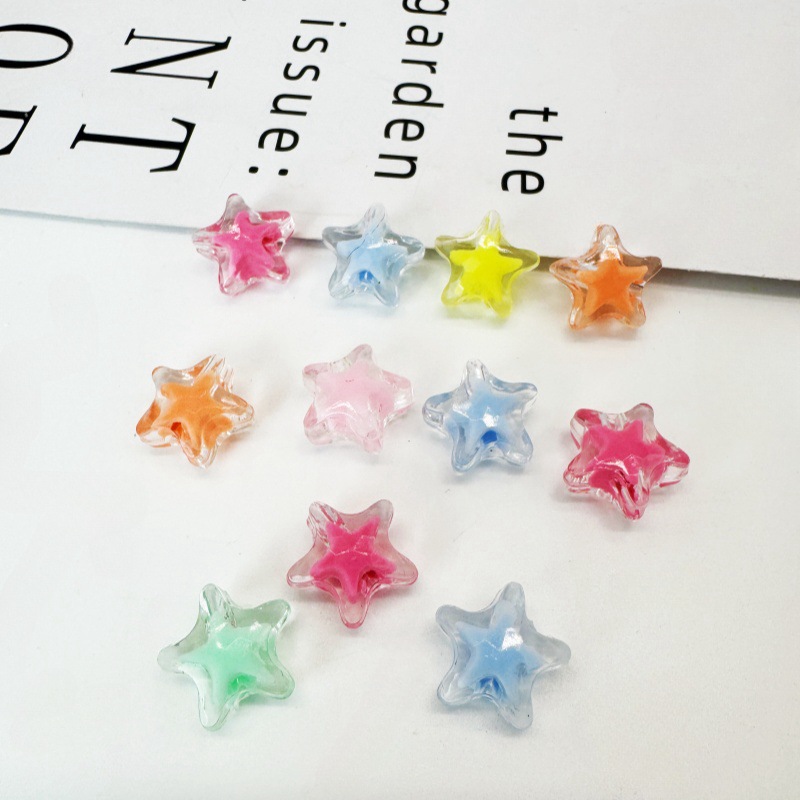 10g Weight Beads Jewelry Making Type DIY Ornament Accessories Classification 1 Piece Quantity Arylic Material Pentagram Pattern All Seasons Season Plating Design Sweet Style 1 Piece Arylic Pentagram DIY Ornament Accessories Beads 2