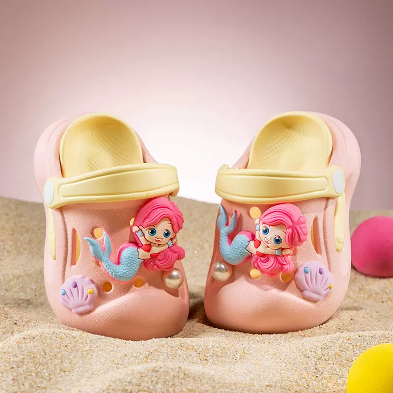 EVA防滑洞洞鞋2024新款卡通可爱婴童女孩人鱼现货批发儿童拖鞋