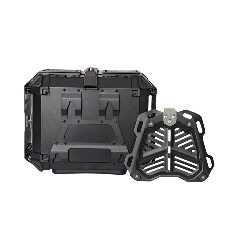 Clearance Sale: 45L Multifunctional Armored Black Aluminum Alloy Motorcycle Tail Box, Scooter Trunk, Foldable Box