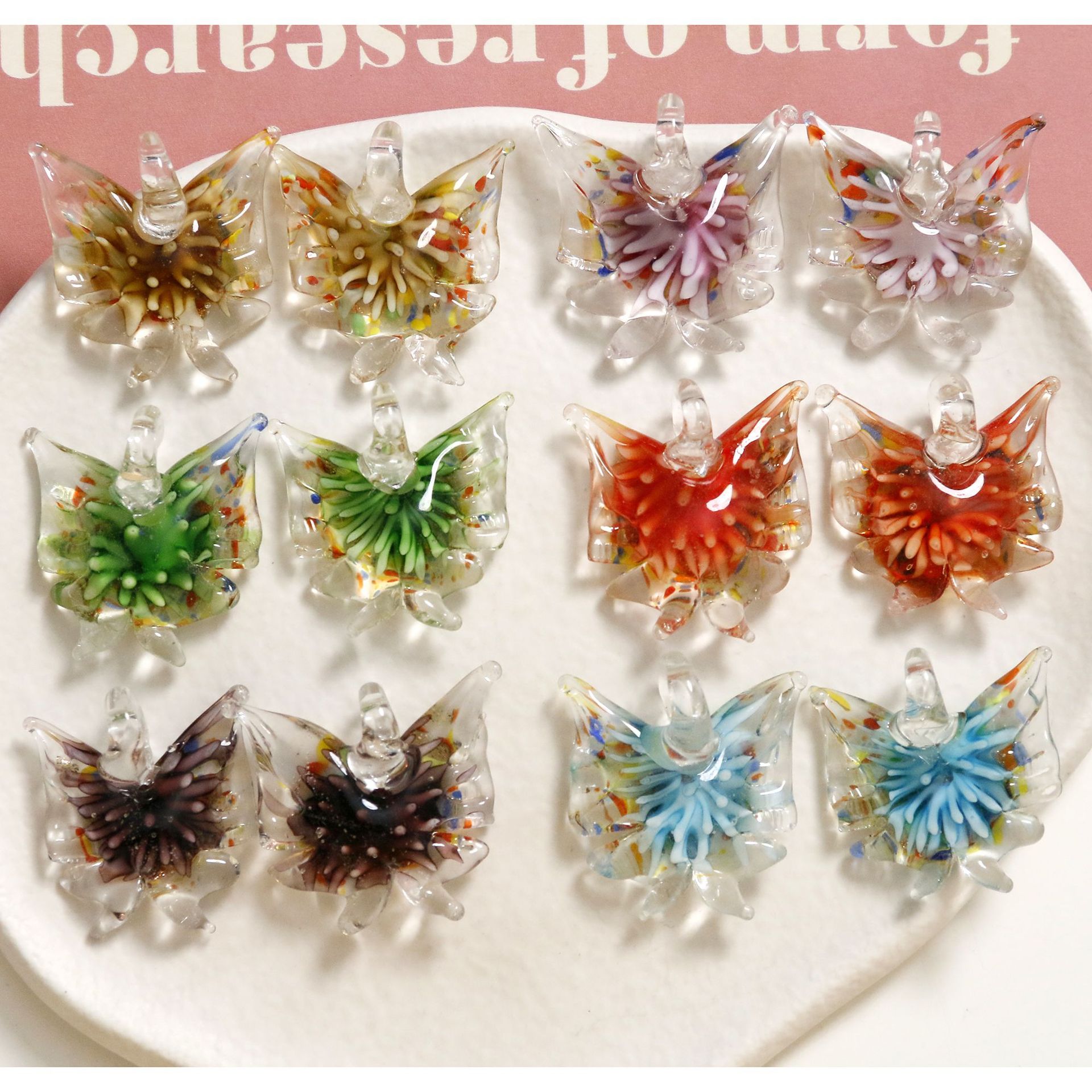 Ice Transparent Glaze Colorful Butterflies And Polka Dots Starfish Pendant Diy Three-Dimensional Glaze Earrings Necklace Bracelet Material Wholesale display picture 2