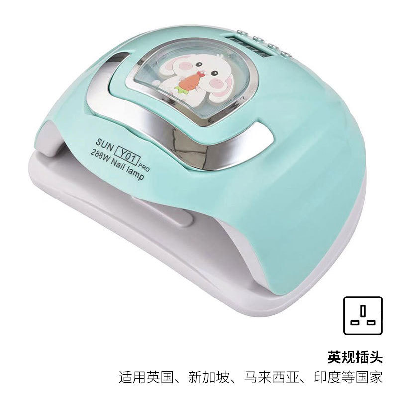 Lámpara de uñas 288W lámpara de fototerapia de uñas inteligente LED fuente de luz dual máquina de fototerapia inteligente esmalte de uñas pegamento para hornear lámpara transfronteriza