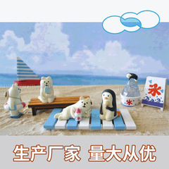 New Wooden Craft Ornament Blue and White Fresh Summer Deck Zakka Grocery Creative Photo Prop