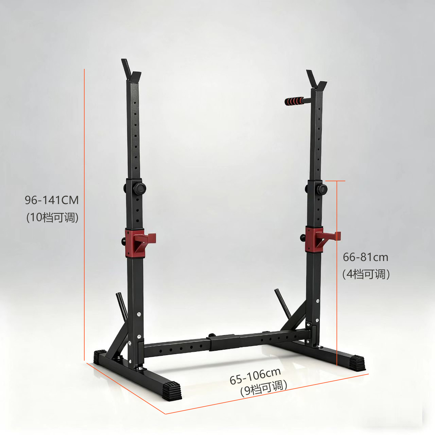 Ultra-Small Package Squat Rack One-Piece Adjustable Barbell Rack Multi-Functional Indoor Home Fitness Equipment Weightlifting Rack