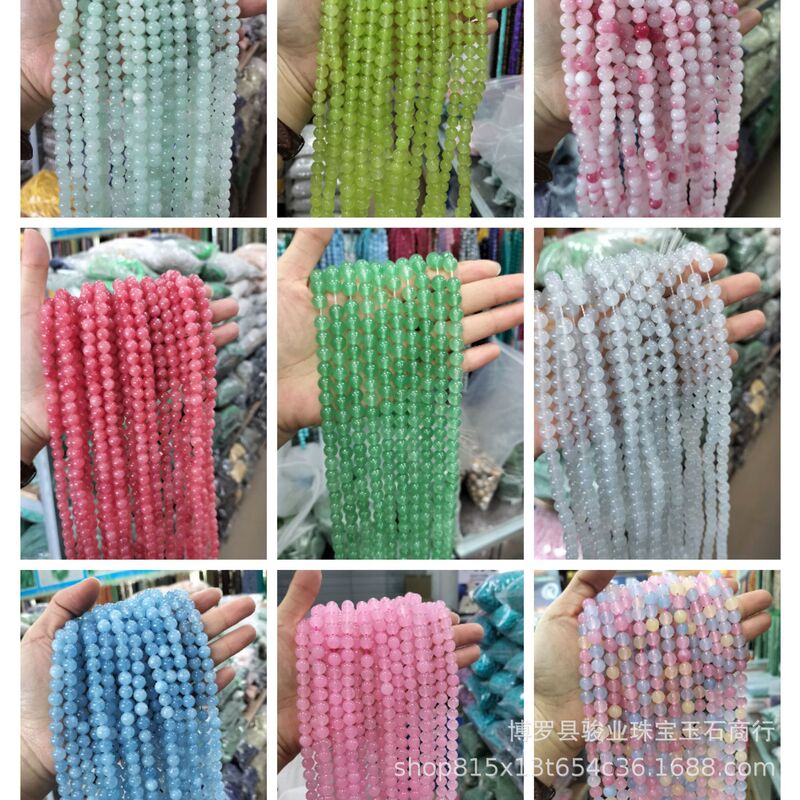8mm optimized natural stone loose beads powder Crystal round beads sapphire beads water grass beads diy bracelet jewelry round beads wholesale