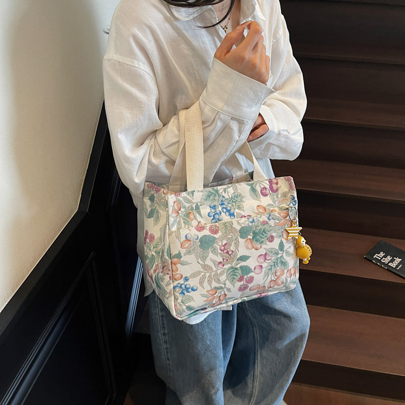通勤时尚便当包跨境新款大容量出行便携手提包高颜值少女帆布包|undefined
