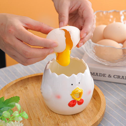 Cross-border ceramic egg white and yolk separator wheat straw egg strainer baking egg separator protein liquid filter