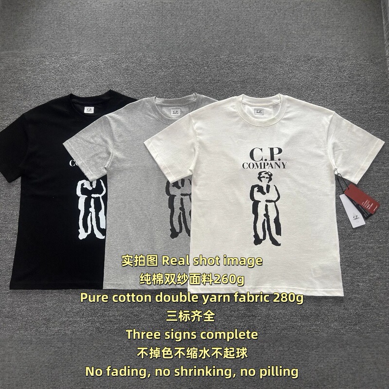 Company Dongdaemun 2025 Spring Short Sleeve Round Neck Letter Portrait New Print Cpt T-Shirt Sweat-Absorbing Loose Fit