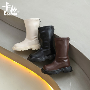 Girls' Boots New Style 2025 Autum Boots Girls Fashion Black Boots Leather Boots Kidsren's High Boots