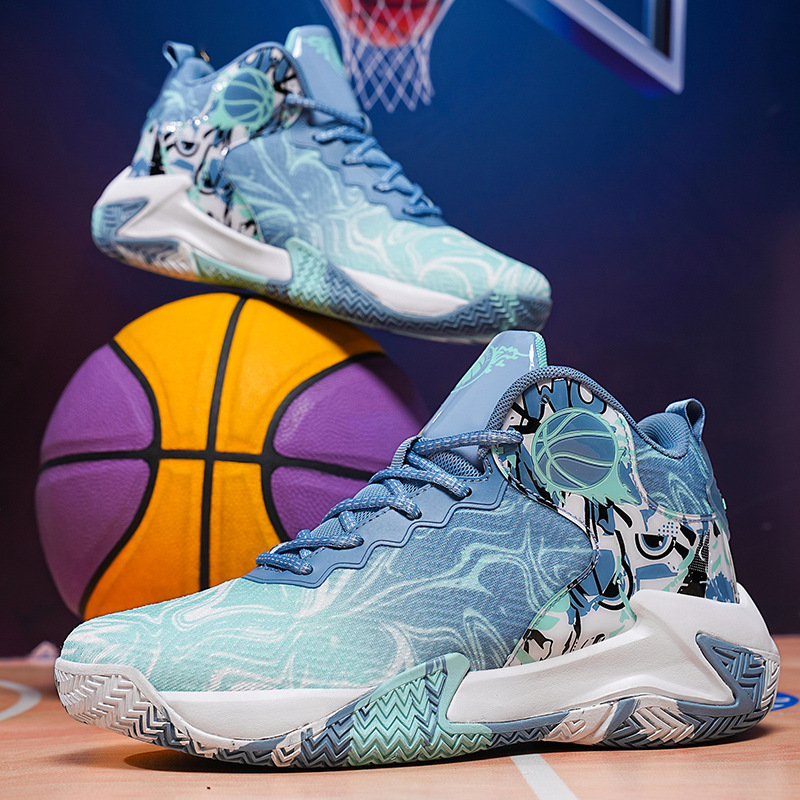 plus size 48 yards basketball shoes actual combat sports running shoes male teenagers students non-slip friction sound air cushion cushioning
