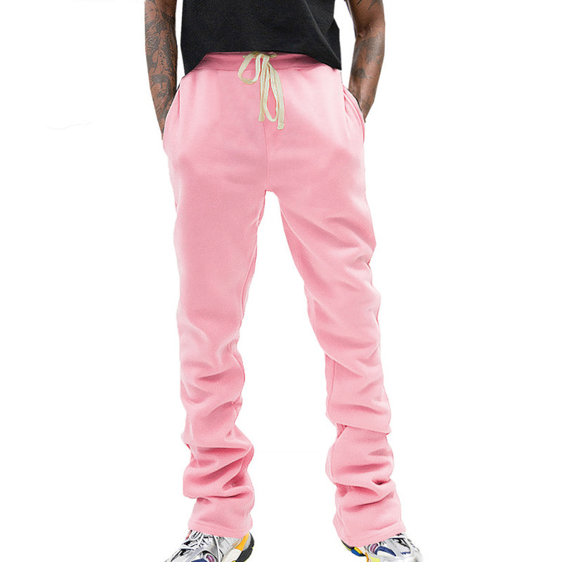 pantaloni casual da uomo 24 Micro pull cord gamba lunga strada americana hip-hop tinta unita_voghion.com