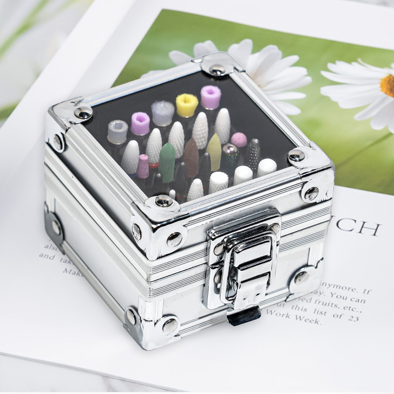 Nail art grinding head storage box nail art storage box grinding head storage nail tools grinding head desktop storage wholesale