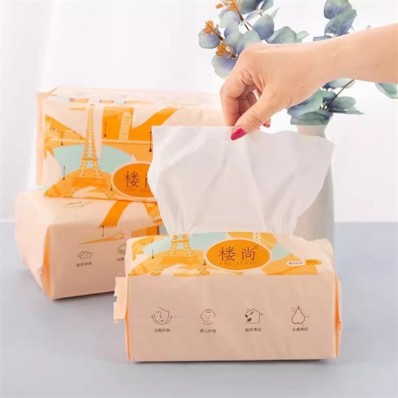 Loushang Disposable E-Cotton Soft Towel Cleansing Towel Removable Bag Toilet Paper High Quality Roll