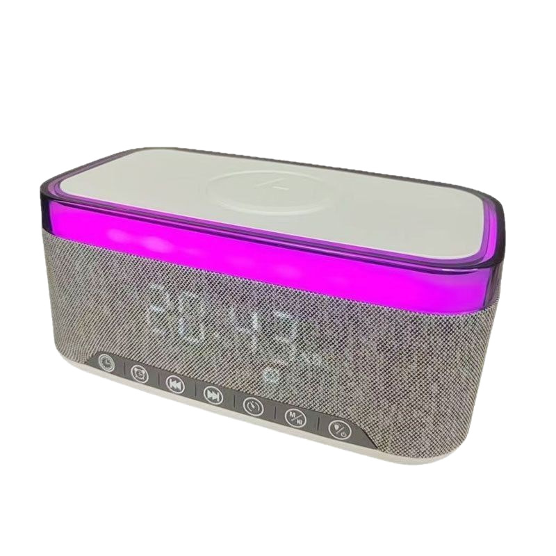 Ruido blanco altavoces Bluetooth cargar inalámbrico reloj digital reloj despertador 3 en 1 carga luz de atmósfera sonido 5.3 música