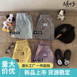 女童加绒纯色百搭束脚裤儿童洋气秋装休闲裤童装宝宝运动卫裤Z063