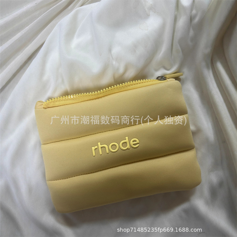现货海莉rhode夏季限量柠檬黄化妆包|undefined