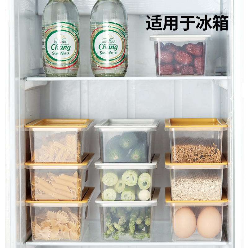 クロスボーダーの乾物の麺の収納箱はマイクロ波の長い形の透明な密封箱の台所の香菜のネギの冷蔵庫の新鮮な箱ができます。|undefined