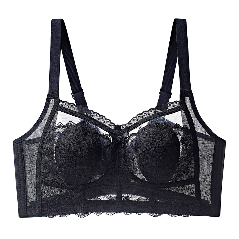 Ropa interior grande pecho pequeño verano Delgado Orejas de conejo Sujetador push up inalámbrico sujetador de mama estilo francés ropa interior para mujeres