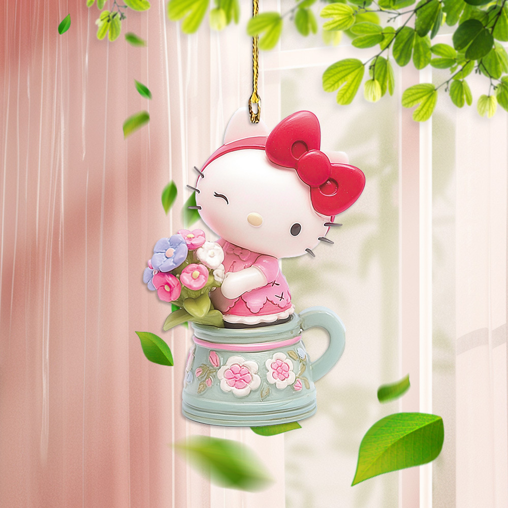 Cross-border Sanli Zheng Boom Cute caricatura gatos acrílicos llavero colgante mochila espejo retrovisor lista 2D image 3