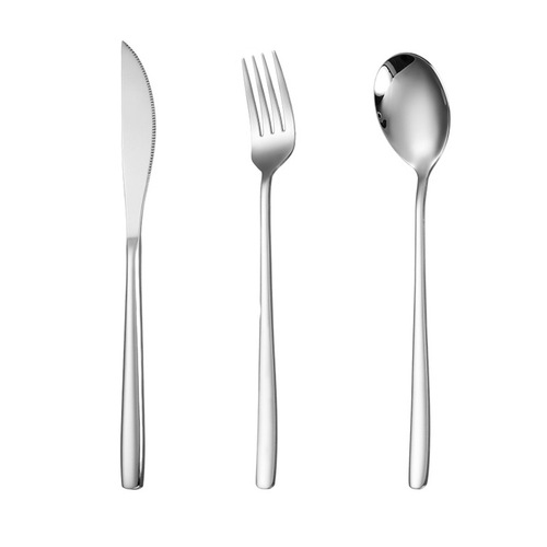 316 stainless steel spoon, knife and fork, Korean spoon, long handle stirring Western tableware set, coffee dessert rice spoon