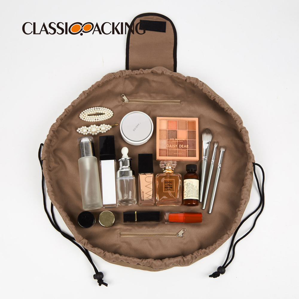 Bolsa de almacenamiento esencial perezoso de gran capacidad a prueba de polvo a prueba de agua suministros de belleza bolsa de almacenamiento de viaje bolsa de cosméticos portátil