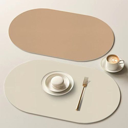 纯色皮革餐垫椭圆餐桌垫北欧风西餐垫防水防油餐具垫隔热垫