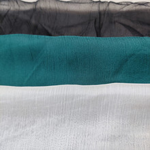 30D雪纺绉薄款真丝皱面料顺纡绉黑白色现货仿真丝汉服披肩丝巾