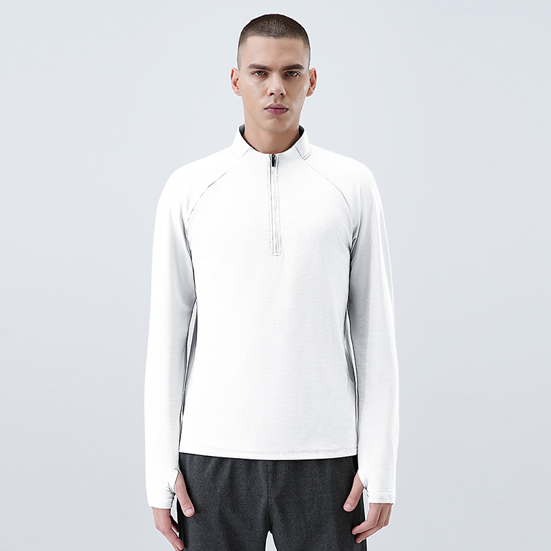 Nuevo otoño y invierno medio cremallera rápida secado de manga larga ropa de secado rápido hombre camiseta deportiva de ejercicio de bicicleta ropa de carrera