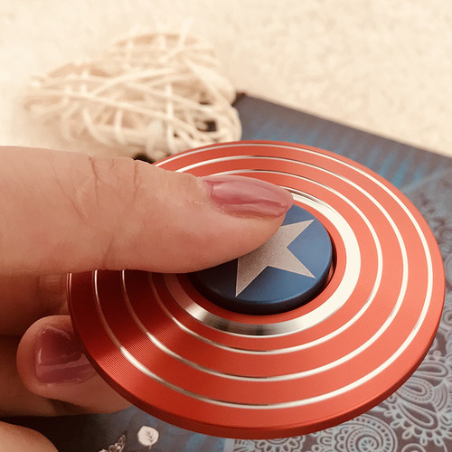 Captain America alloy fidget spinner round shield finger spinner boxed children's toy adult decompression top