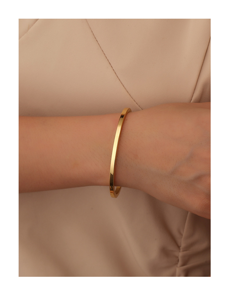 Bracelet jonc ouvert unique plaqué or 18k bijoux mode unisexe_voghion.com