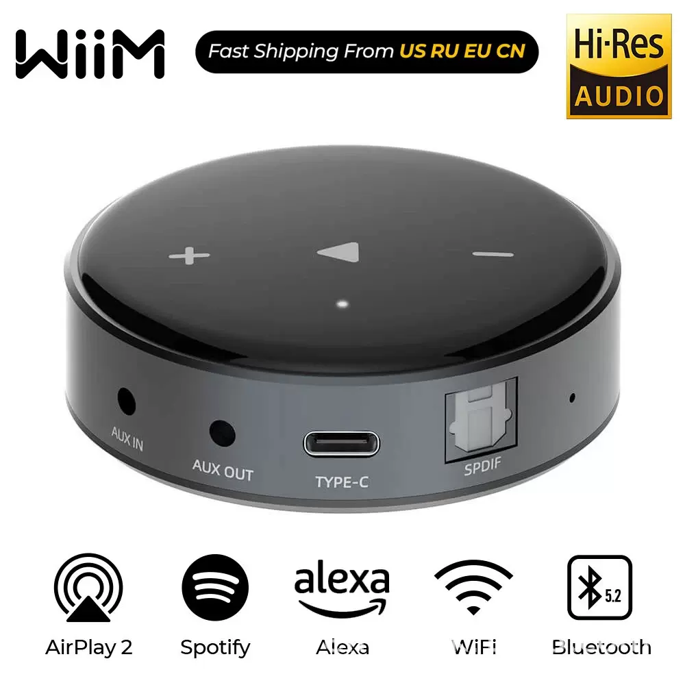 无线WiFi音频接收器蓝牙无损HiFi流媒体播放器airplay2多房间推送
