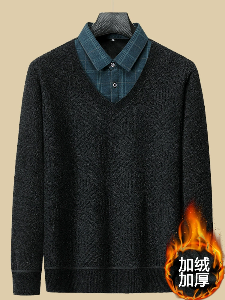 Warm set for elderly, winter knitted keep warm sweater, for middle age