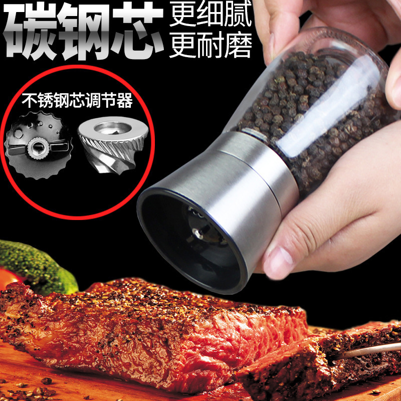 Carbon Steel Core Black Pepper Grinder Manual Freshly Ground Glass Seasoning Bottle Jar Home Kitchen Pepper Grinder Classy Carbon Steel Core Black Pepper Grinder Manual Freshly Ground Glass Seasoning Bottle Jar Home Kitchen Pepper Grinder Classy