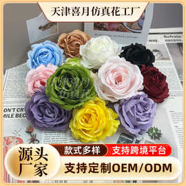 雪山玫瑰花头 仿真玫瑰花头9cm花头仿真花大花头婚庆路引插花头