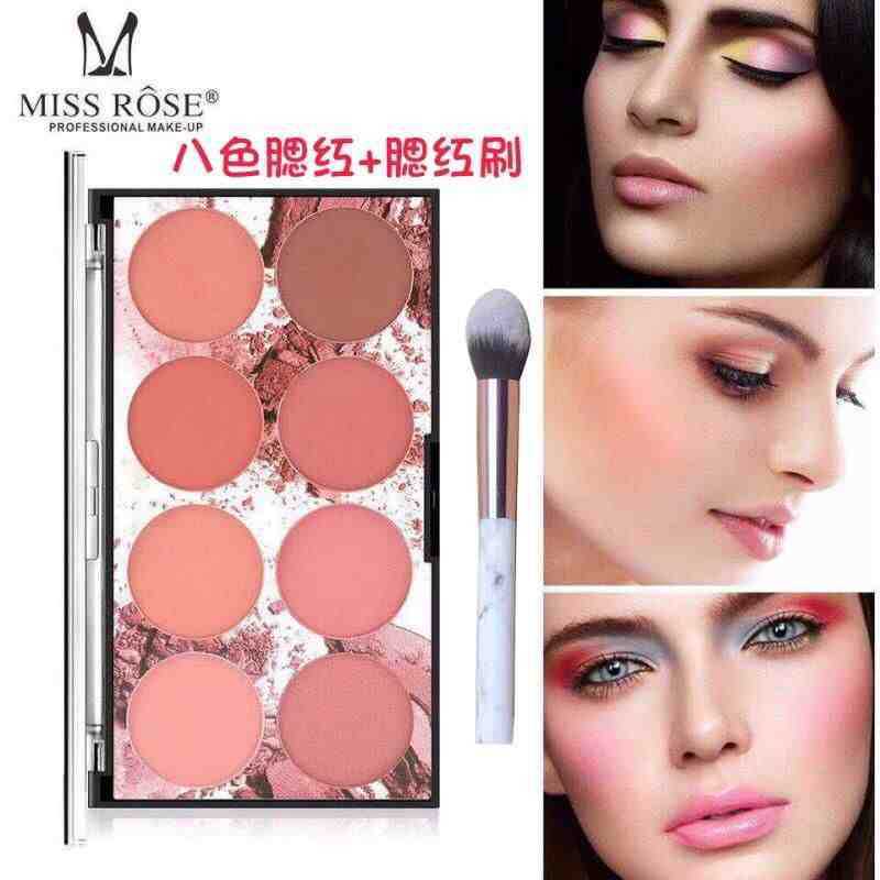miss rose eight-color blush plate matte long-lasting sun red natural nude makeup skin color portable blush rouge plate miss rose eight-color blush plate matte long-lasting sun red natural nude makeup skin color portable blush rouge plate
